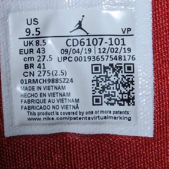 Jordan Maxin 200 Fire Red Men’s Size 9 White Red - Picture 5 of 7